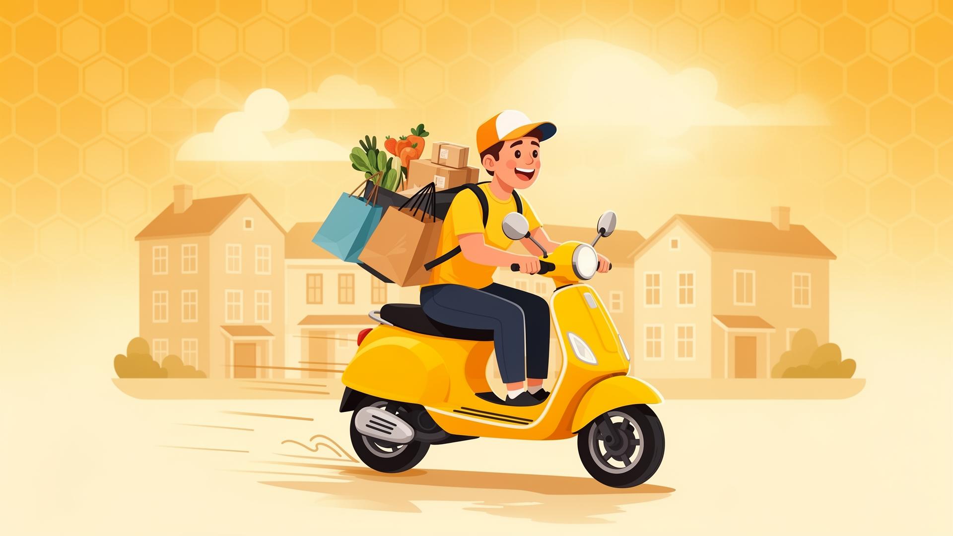 Busy Bee Errands driver delivering packages and groceries